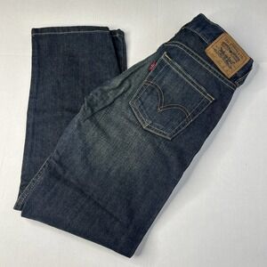 Levis 514 Jeans Boys 10 25x25 Slim Fit Straight Leg Dark Wash Indigo Blue NEW